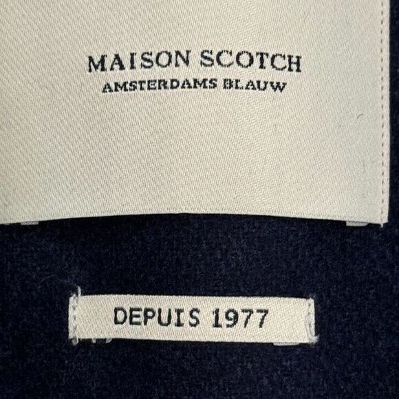 Maison Scotch Women's Blazer Jacket US Size Medium 10 Navy Blue Wool Blend Lined - Picture 2 of 9